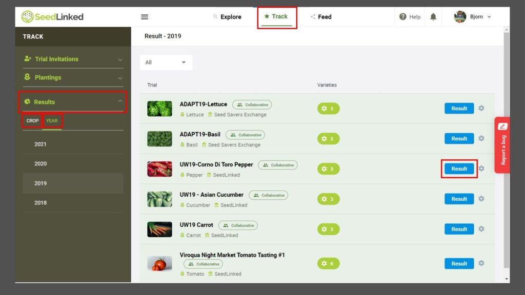 SeedLinked Web - how to access variety trial results