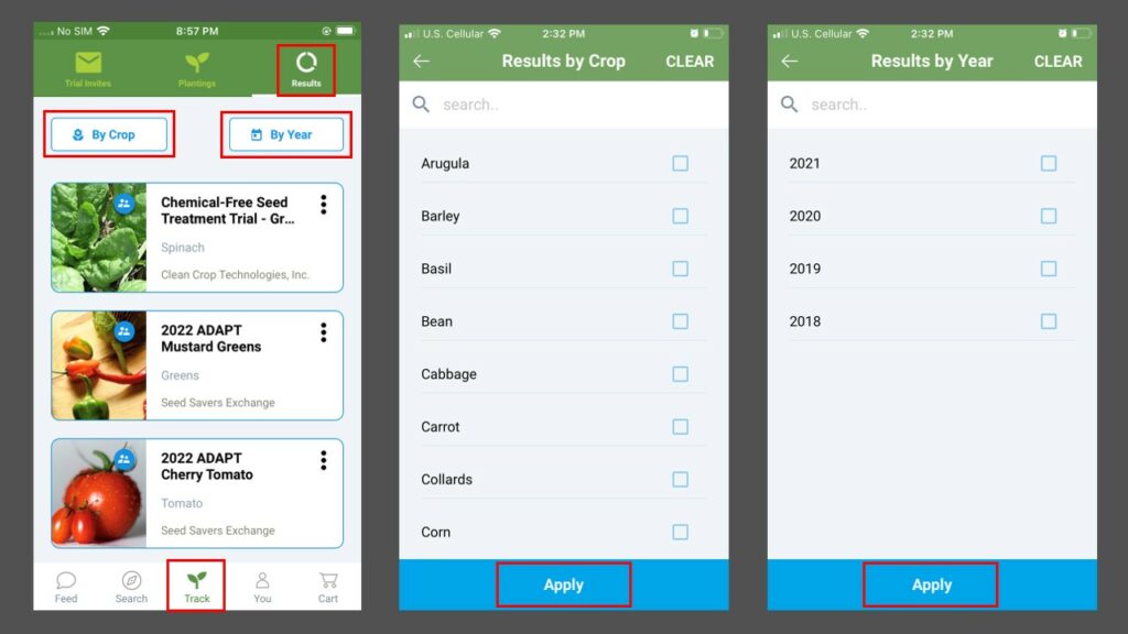 SeedLinked App - how to view variety trial results